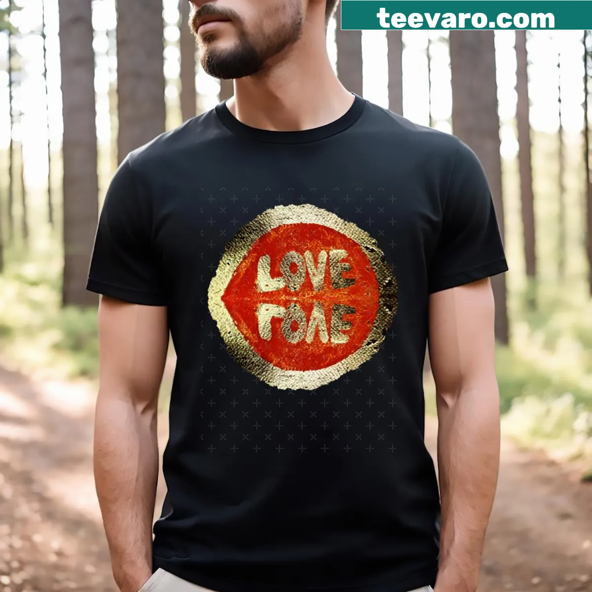 T-shirt with an uplifting rising sun love illustration — on a men's t-shirt