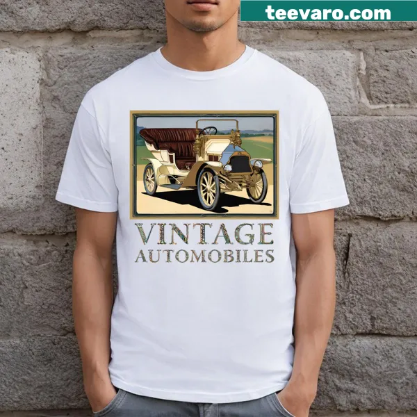 Vintage distressed t-shirt featuring classic automobile graphics
