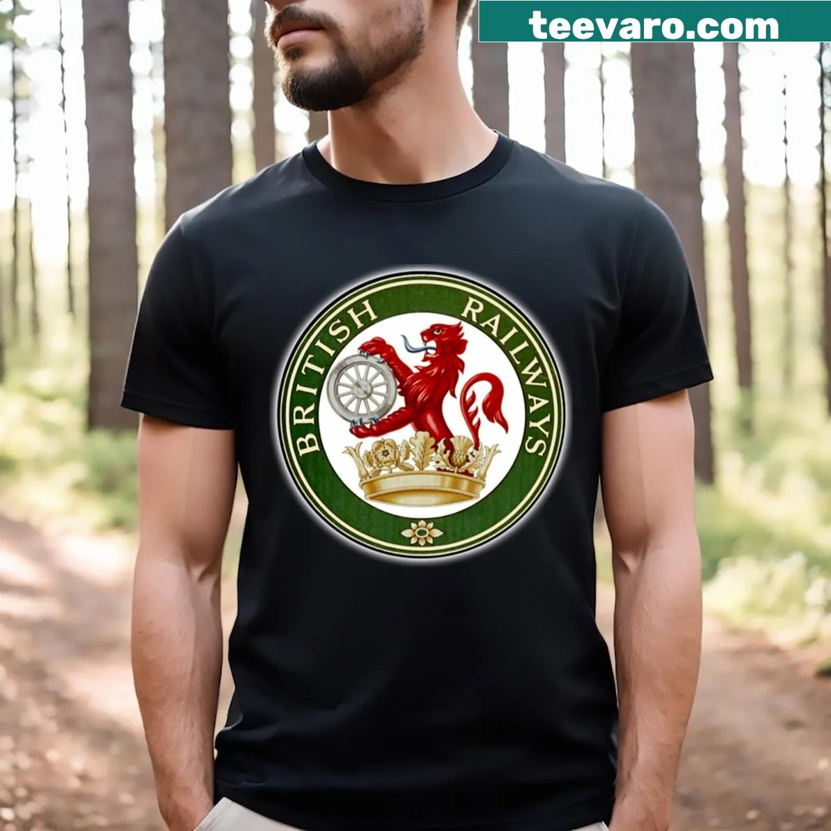 Vintage t-shirt featuring British Railways graphic — on a men's t-shirt