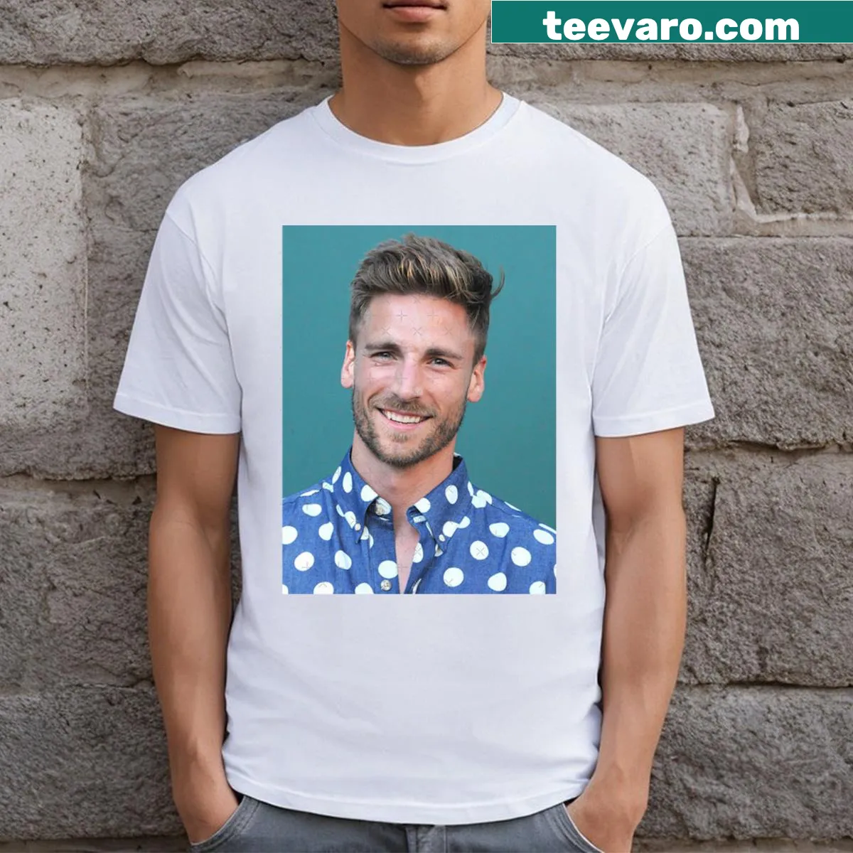 Illustrated Andrew Walker t-shirt featuring a whimsical design — on a men's t-shirt