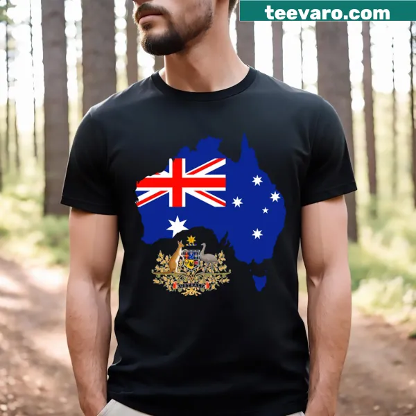 T-shirt with an illustration of the Australia flag map