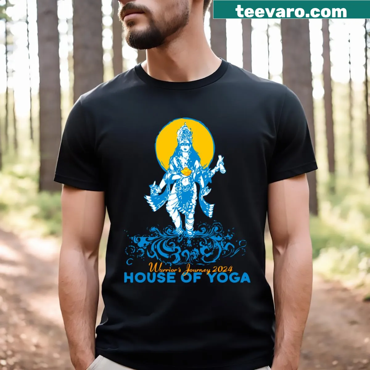 Inspirational T-shirt for Ayurveda practitioners with healing text — on a men's t-shirt