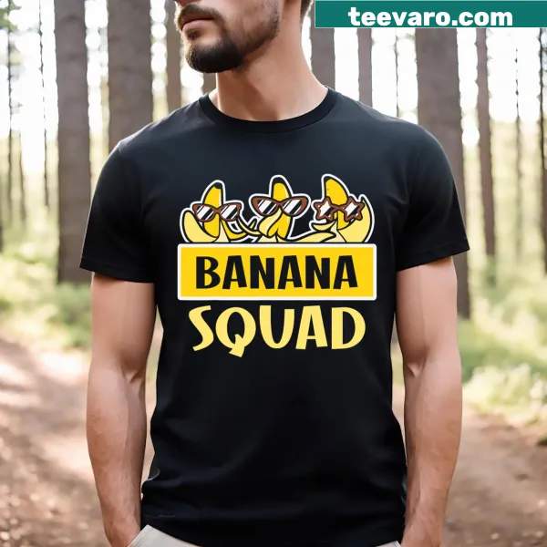 Funny t-shirt with 'Let's Go Bananas' text and cartoon design