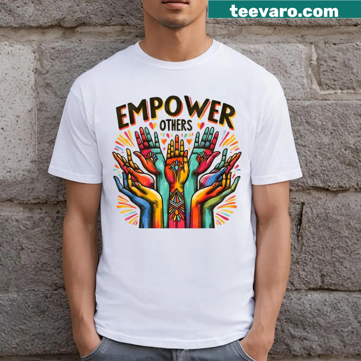 Empowerment-themed graphic t-shirt with strong message — on a men's t-shirt