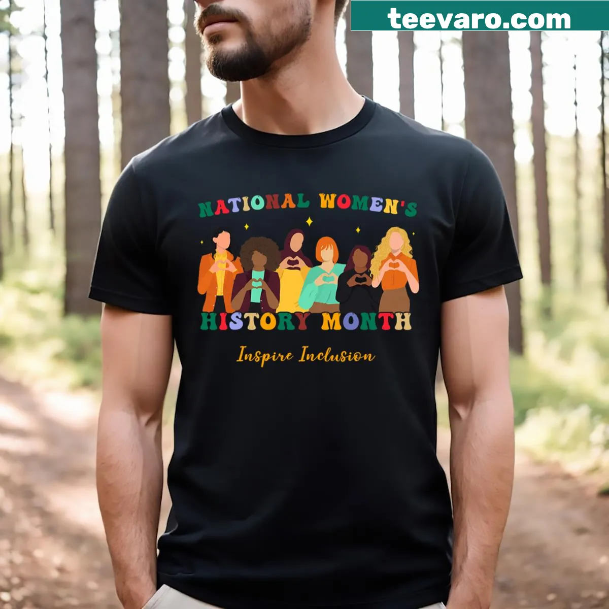 Inclusion-focused graphic t-shirt for National History Month — on a men's t-shirt