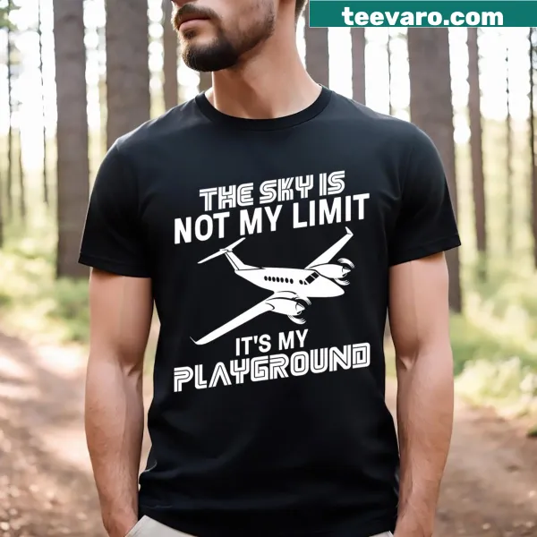 Cartoon-themed T-shirt for airplane pilots featuring humorous pilot art.