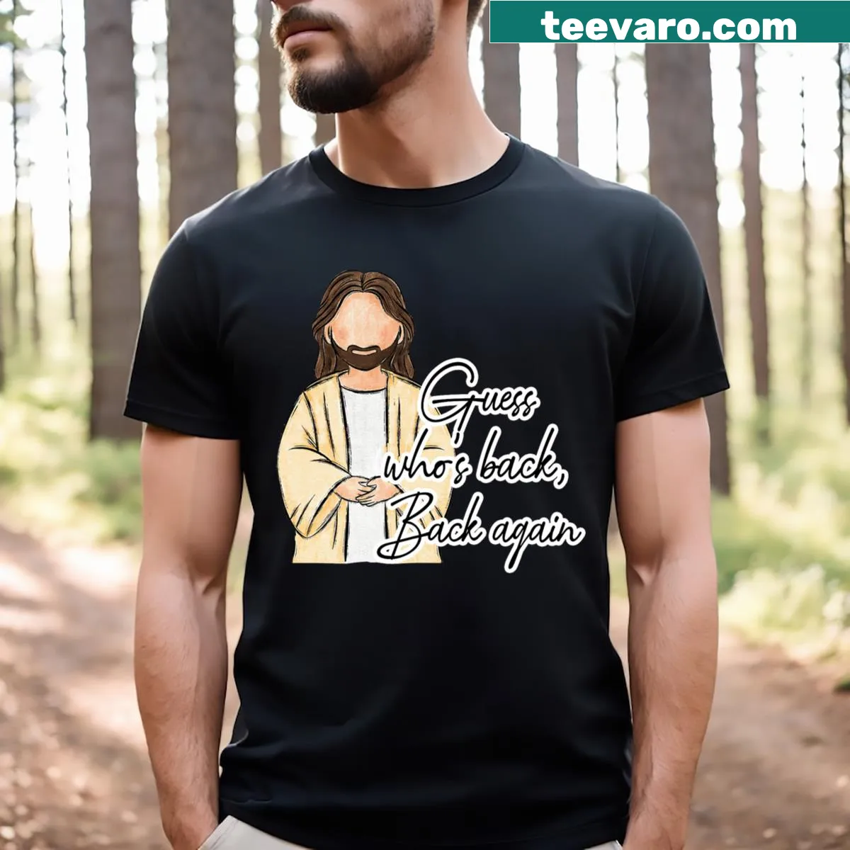 Typographic design for Easter featuring Jesus on T-shirt — on a men's t-shirt