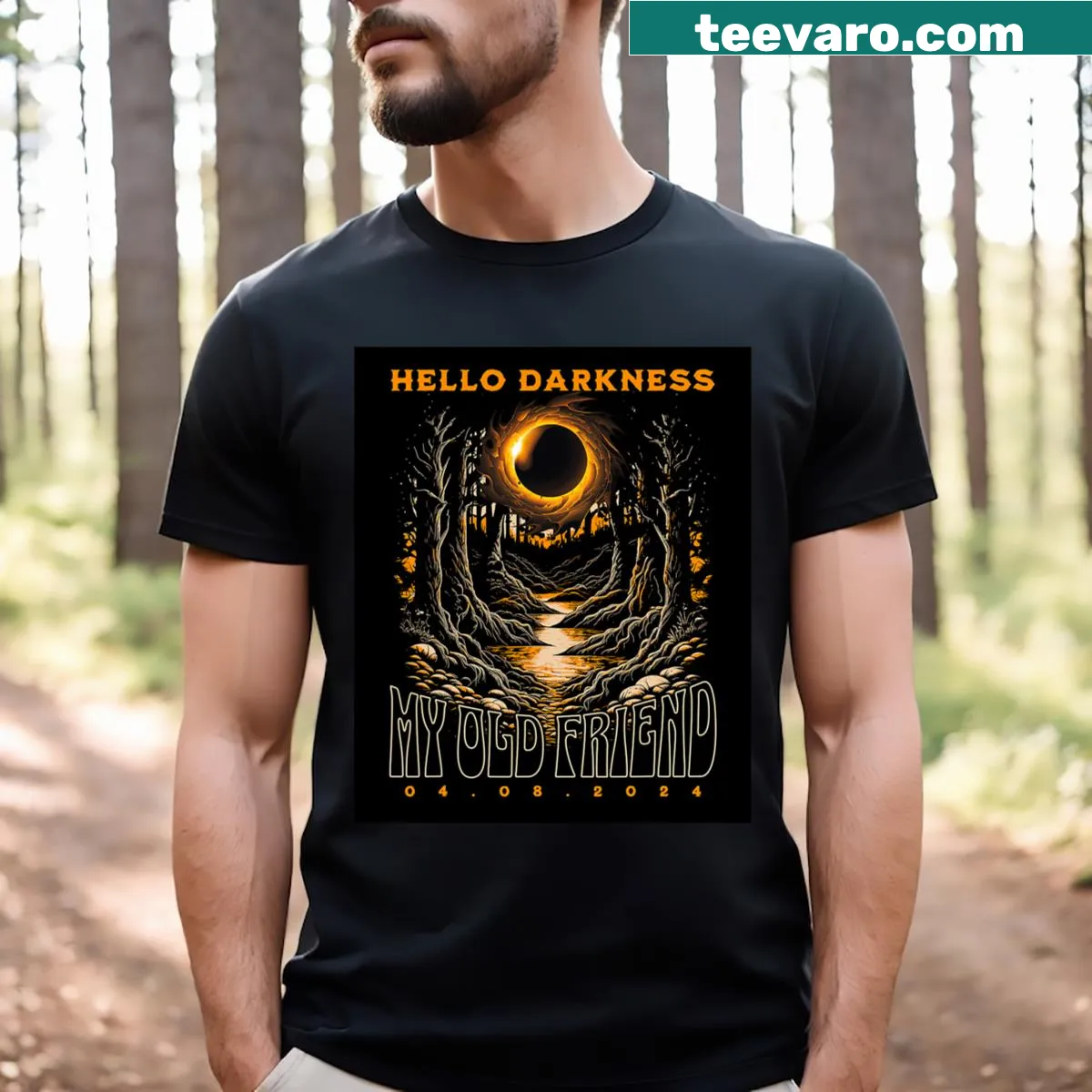 Nostalgic total solar eclipse t-shirt with meaningful text — on a men's t-shirt