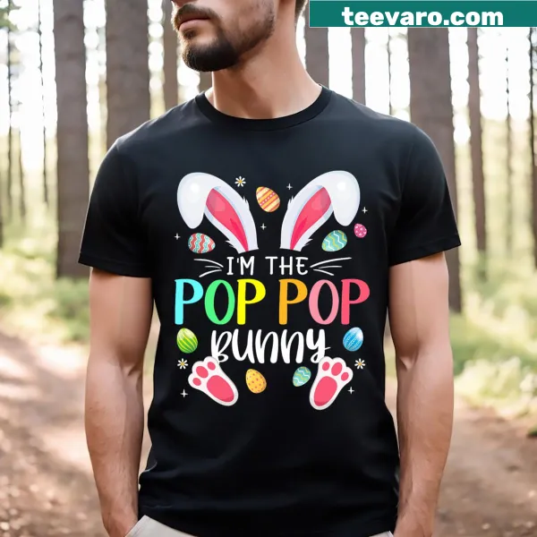 Funny Easter t-shirt for grandfathers with cartoon bunny graphics