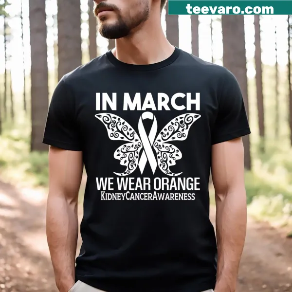 Orange ribbon design for kidney cancer awareness T-shirt
