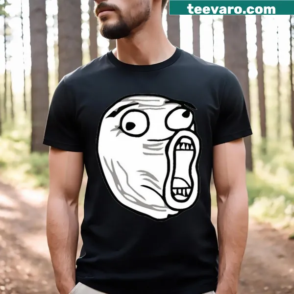 T-shirt with a humorous meme face graphic