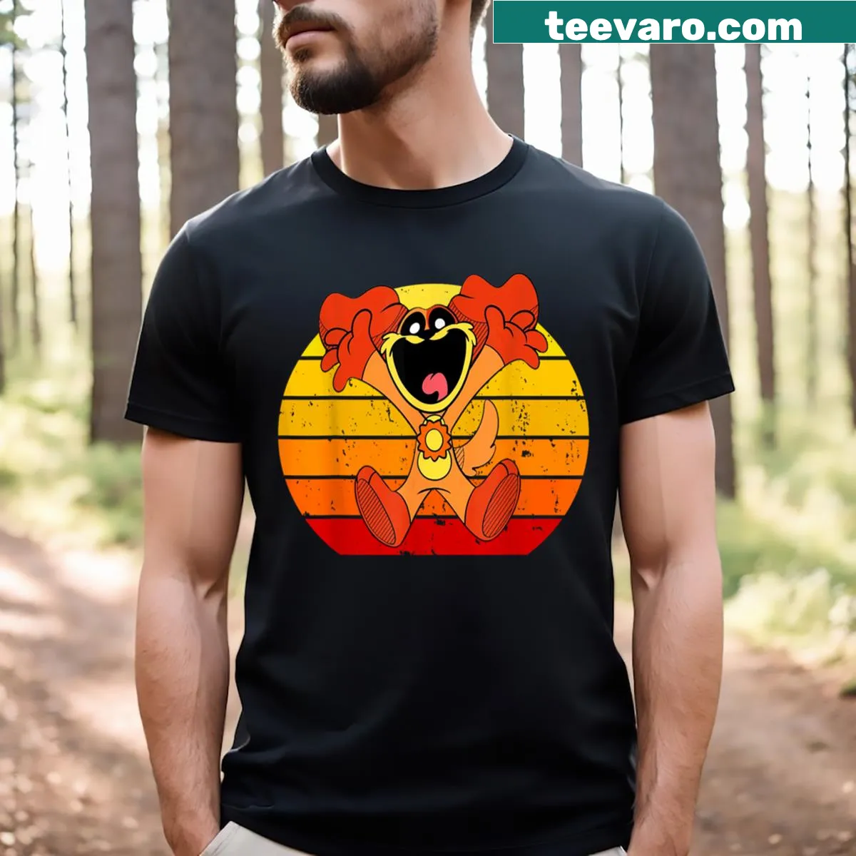 Poppy Playtime themed birthday t-shirt — on a men's t-shirt
