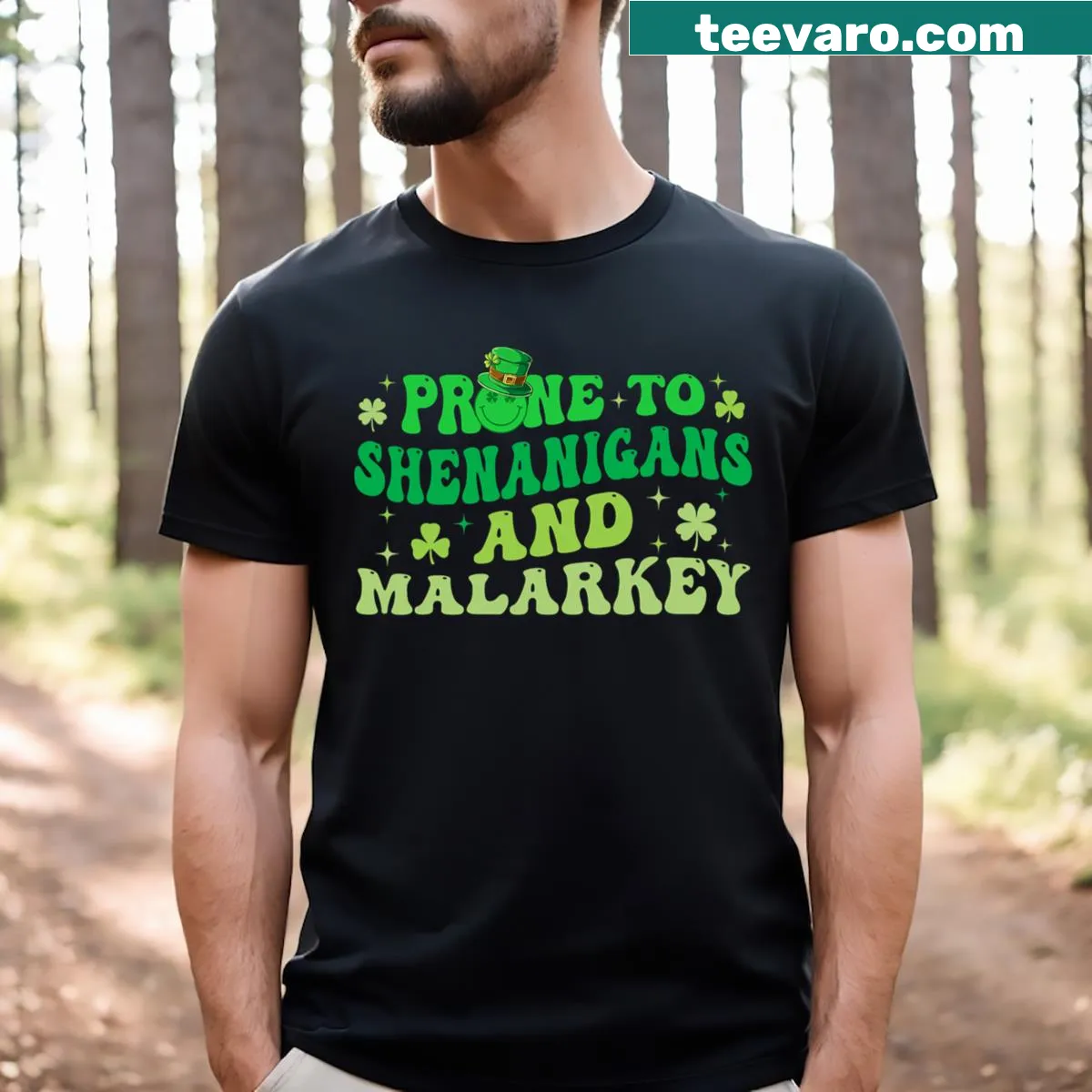 Funny St. Patrick's Day T-shirt with playful text — on a men's t-shirt