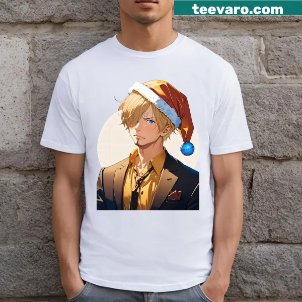 Illustration of Sanji as Santa Claus on a T-shirt