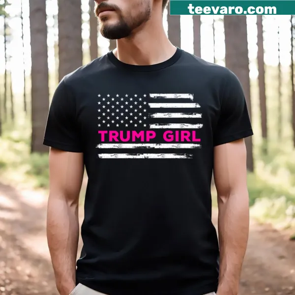 Girls' T-shirt with a humorous political slogan supporting Trump for 2024