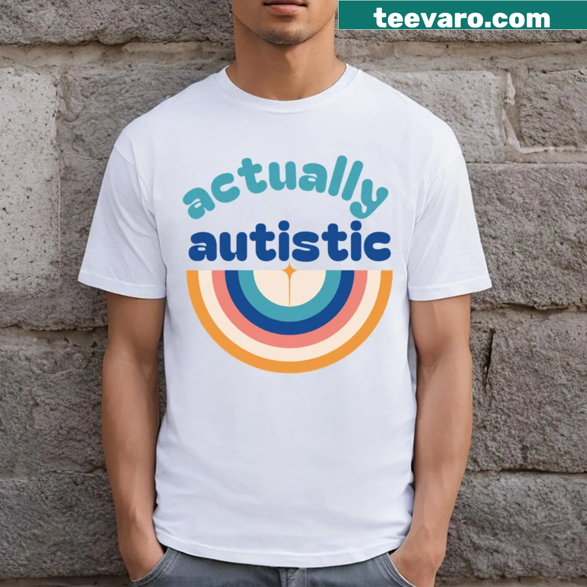 Essential t-shirt with a message about autism awareness and acceptance — on a men's t-shirt