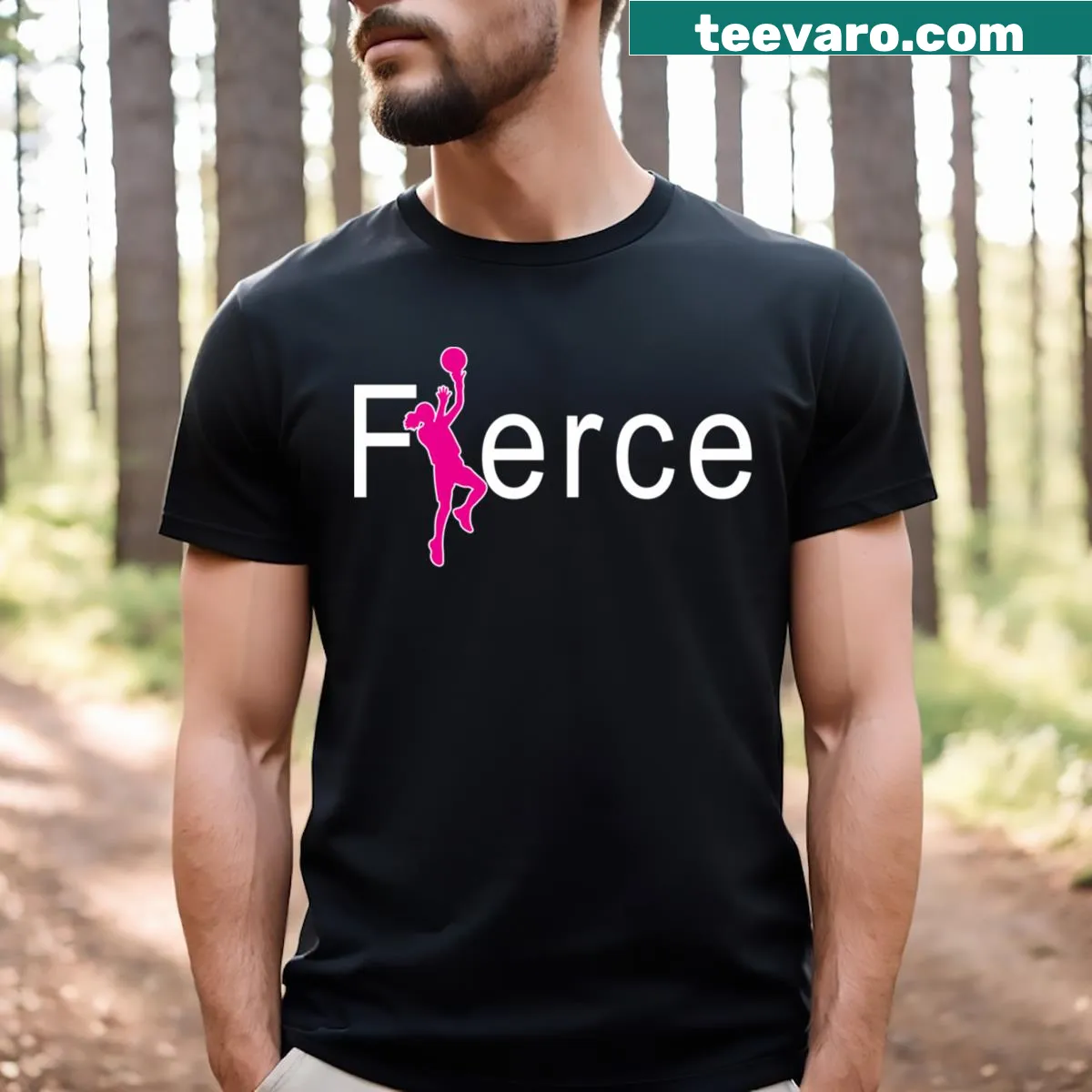 Inspirational graphic T-shirt for fierce female basketball players — on a men's t-shirt