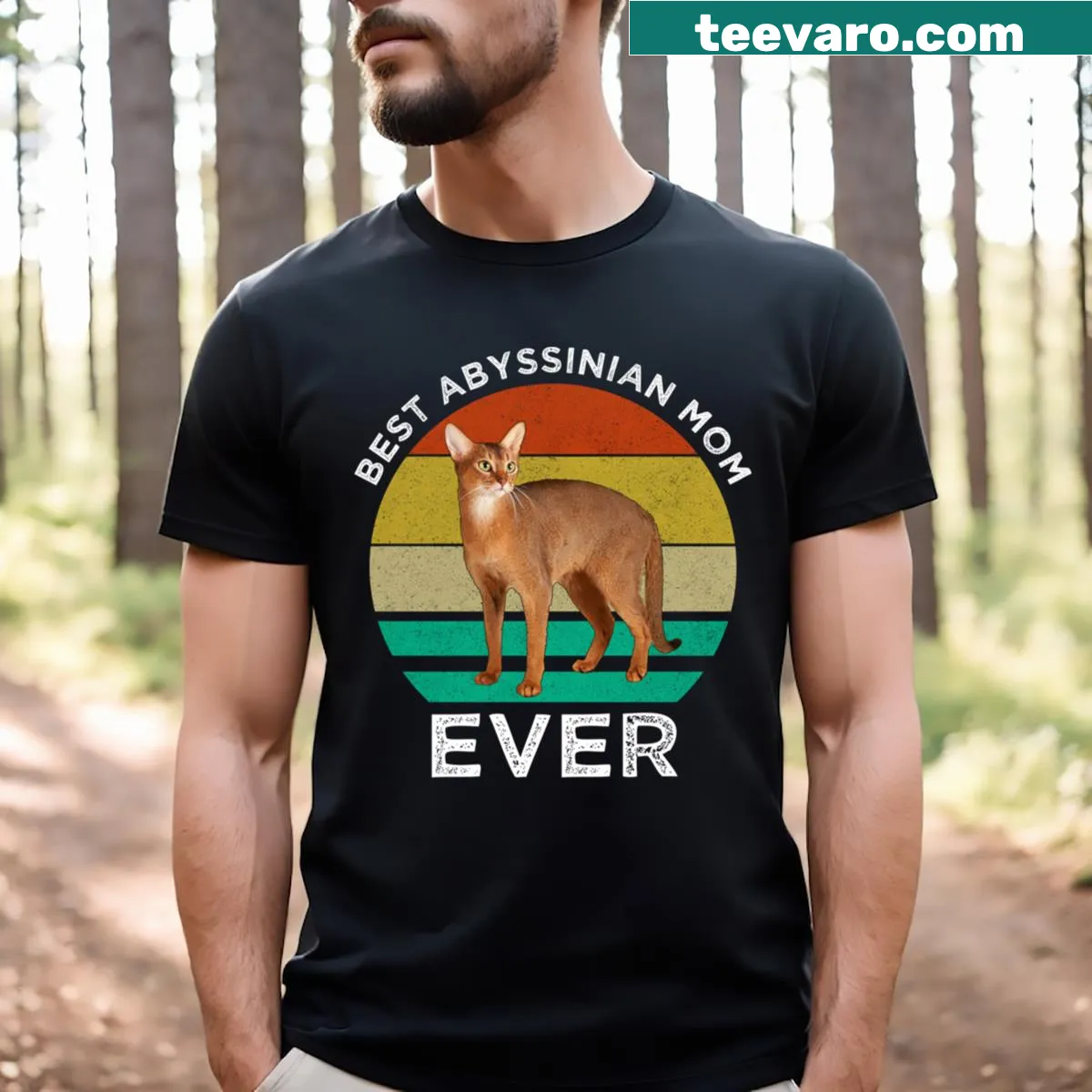 Best Abyssinian Mom Ever T-shirt for cat lovers — on a men's t-shirt