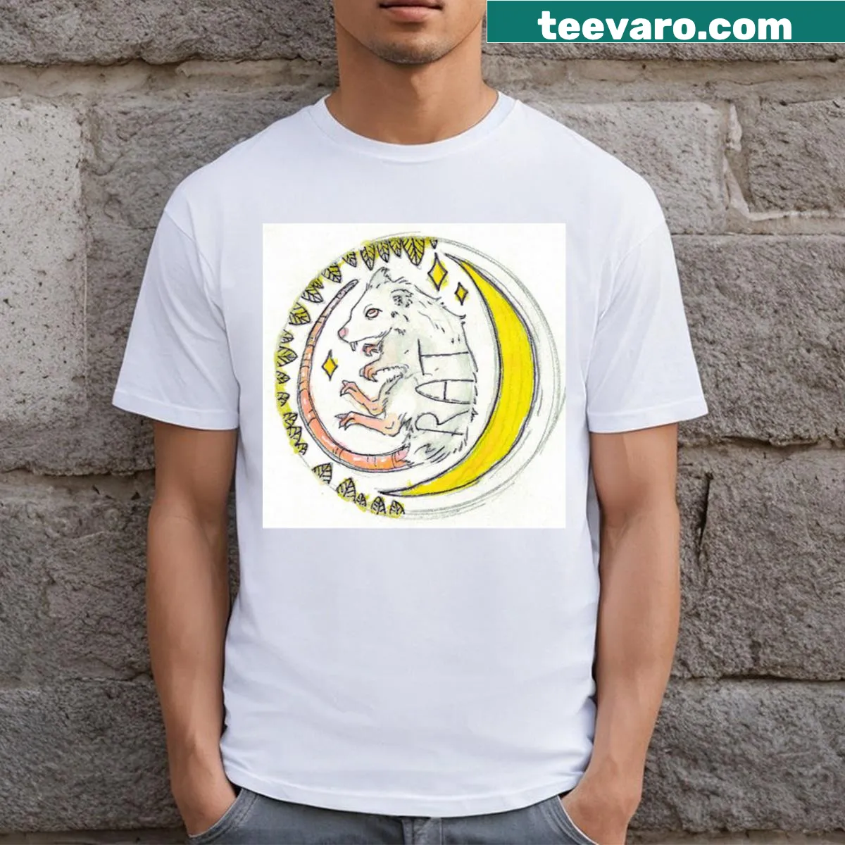 Minimalist Year of the Rat design on a t-shirt — on a men's t-shirt