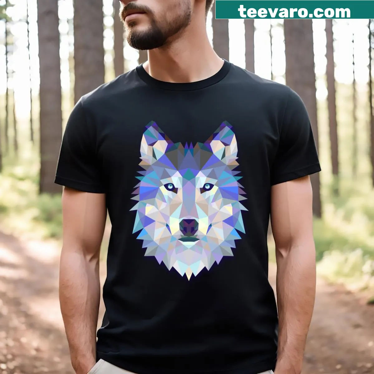 Illustration of a wolf on a cool graphic t-shirt — on a men's t-shirt
