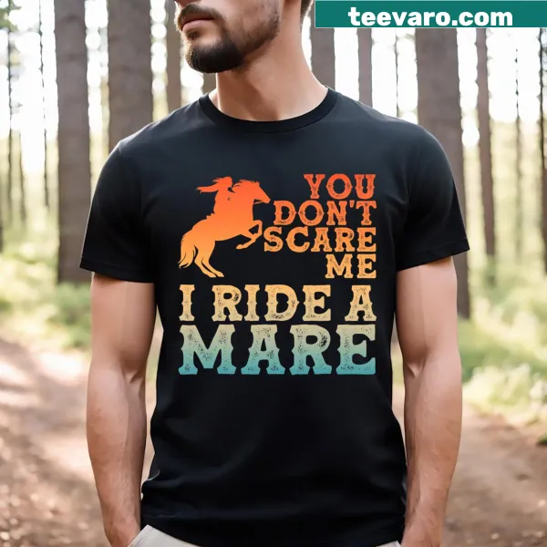 Artistic T-shirt for equestrian lovers featuring horse riding art