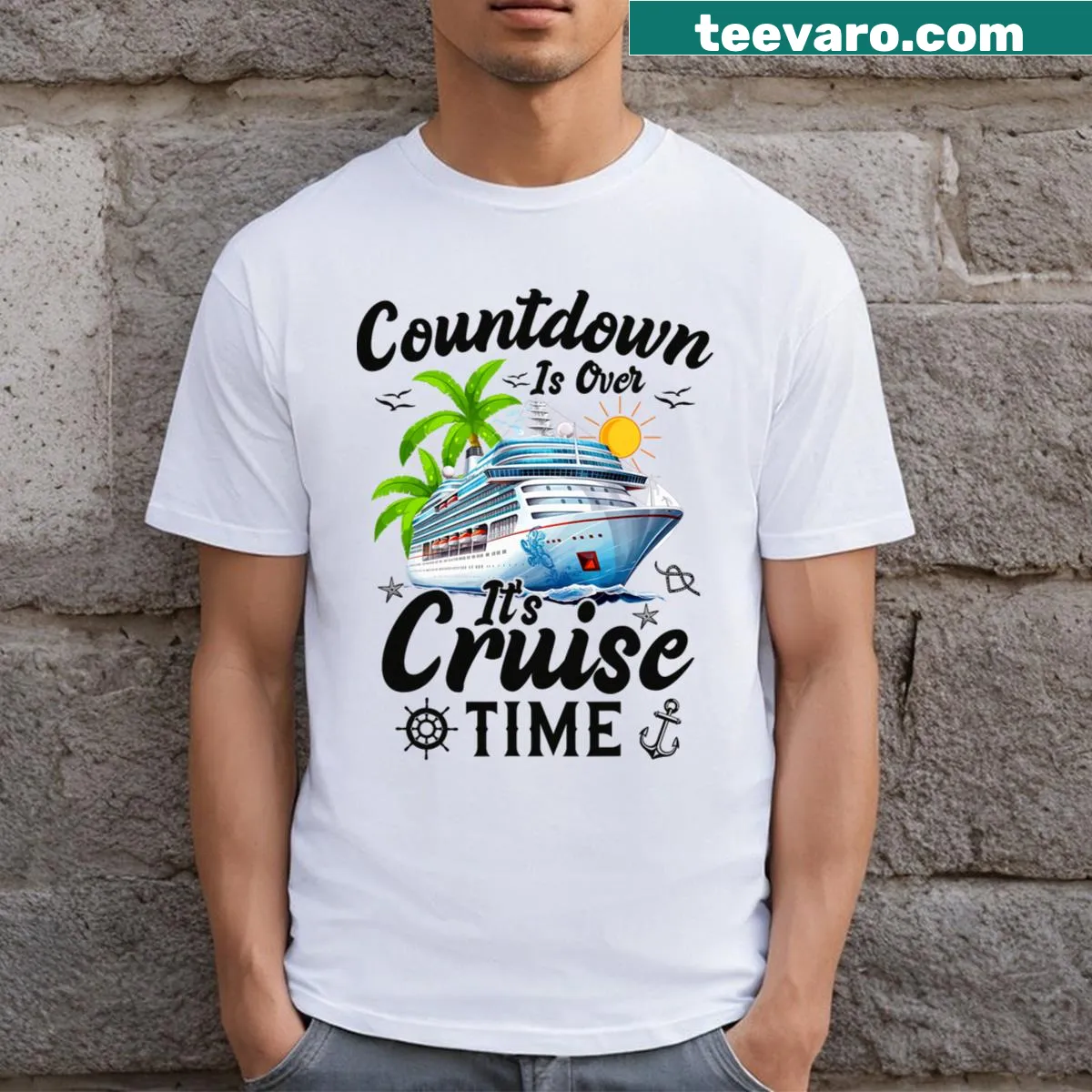 Cruise time graphic on T-shirt — on a men's t-shirt
