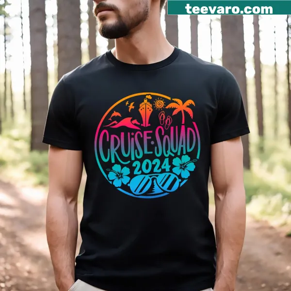 Family matching T-shirt for summer vacations with Cruise Squad graphic