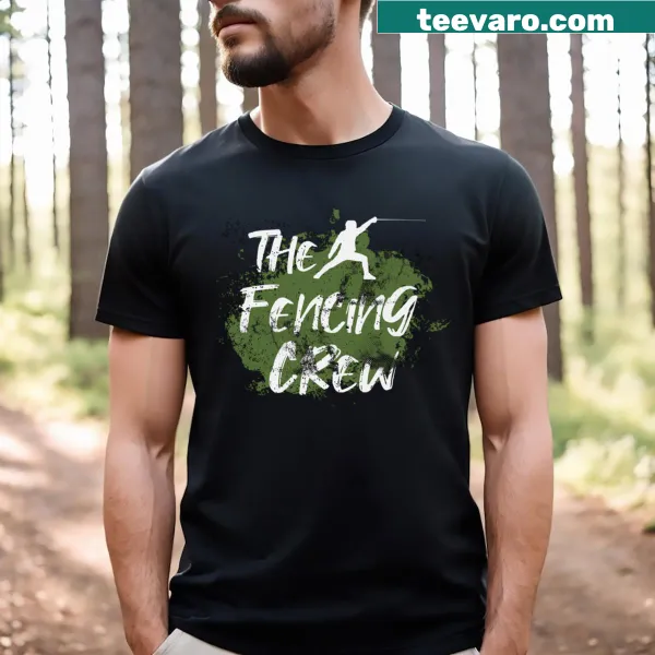 Fencing Team t-shirt featuring bold typography design.