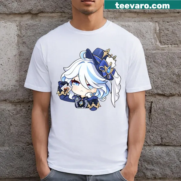 Genshin Impact Furina character design on a fun T-shirt