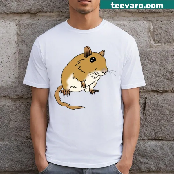 T-shirt featuring a playful graphic of a gerbil