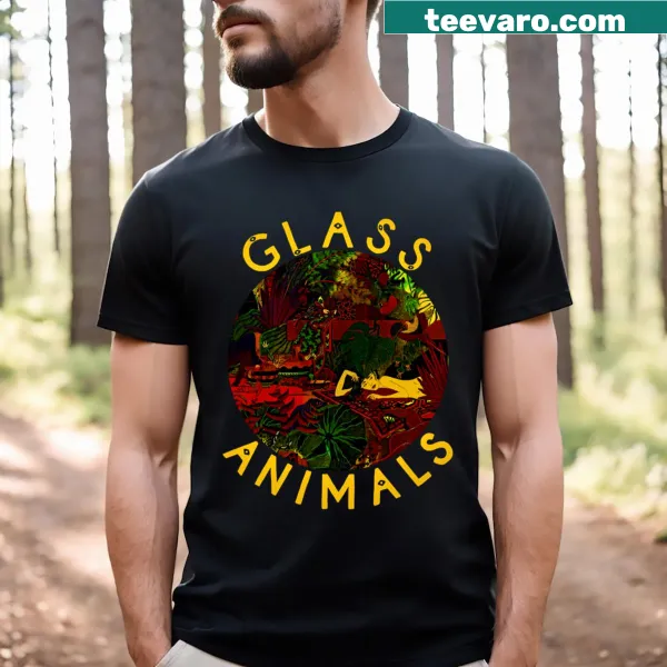Minimalist fitted scoop t-shirt featuring a sleek Glass Animals design.