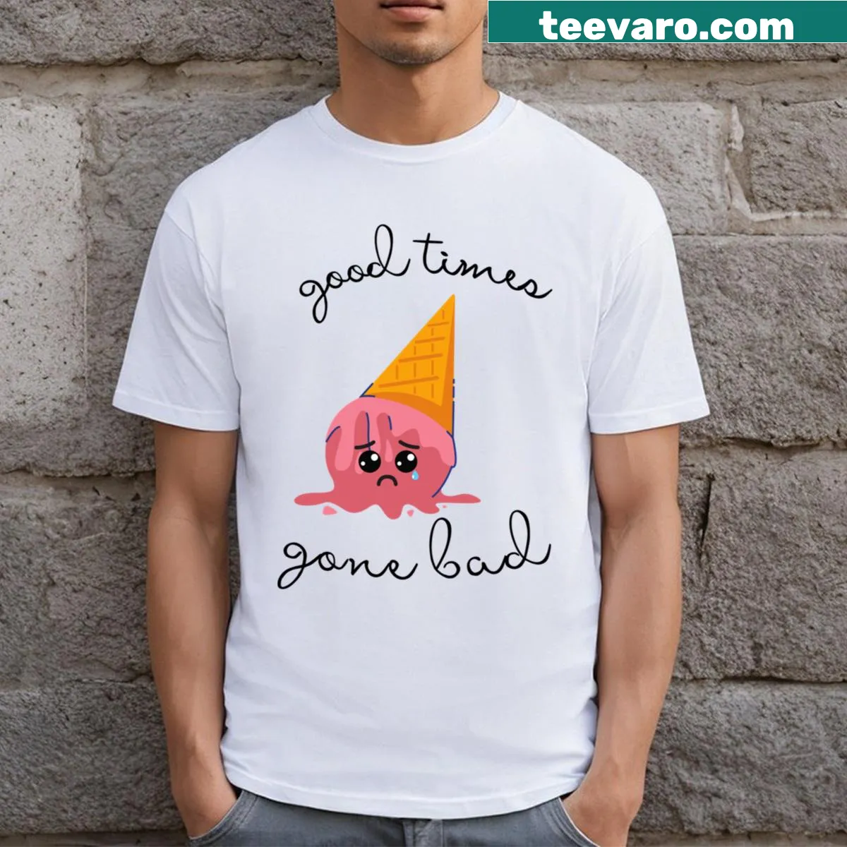 T-shirt with the text 'Good Times Gone Bad' — on a men's t-shirt