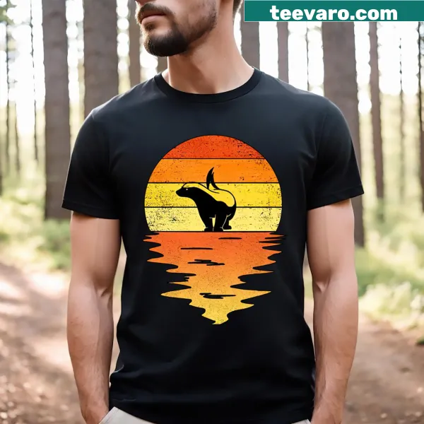 T-shirt featuring a playful illustration of a honey badger