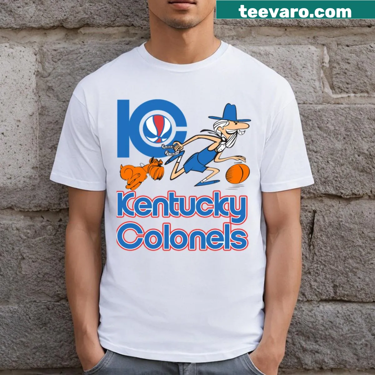 T-shirt featuring the Kentucky Colonels logo and design — on a men's t-shirt