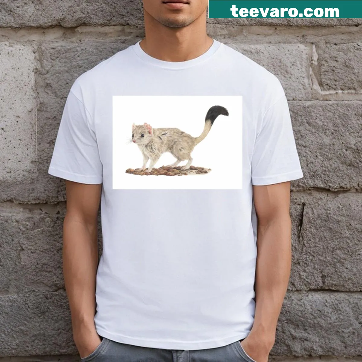 Abstract typographic design T-shirt by Catherine Scartaccini. — on a men's t-shirt