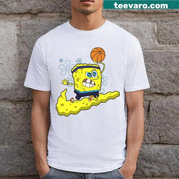 Illustration of Kyrie Irving with Spongebob on a t-shirt