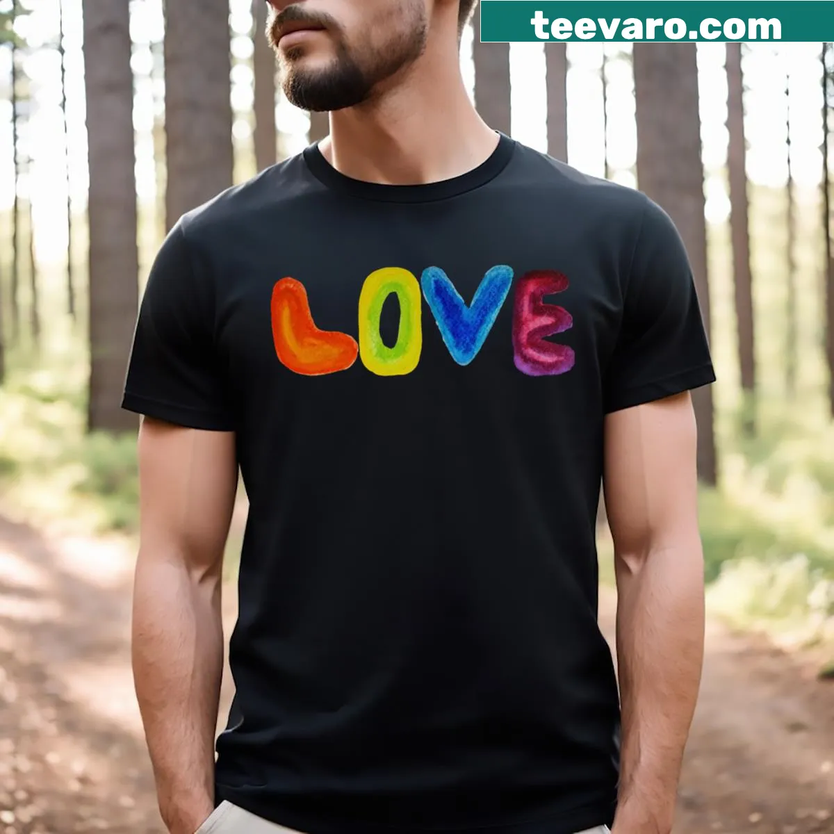 Creative Love Word Orig t-shirt with artistic typography — on a men's t-shirt