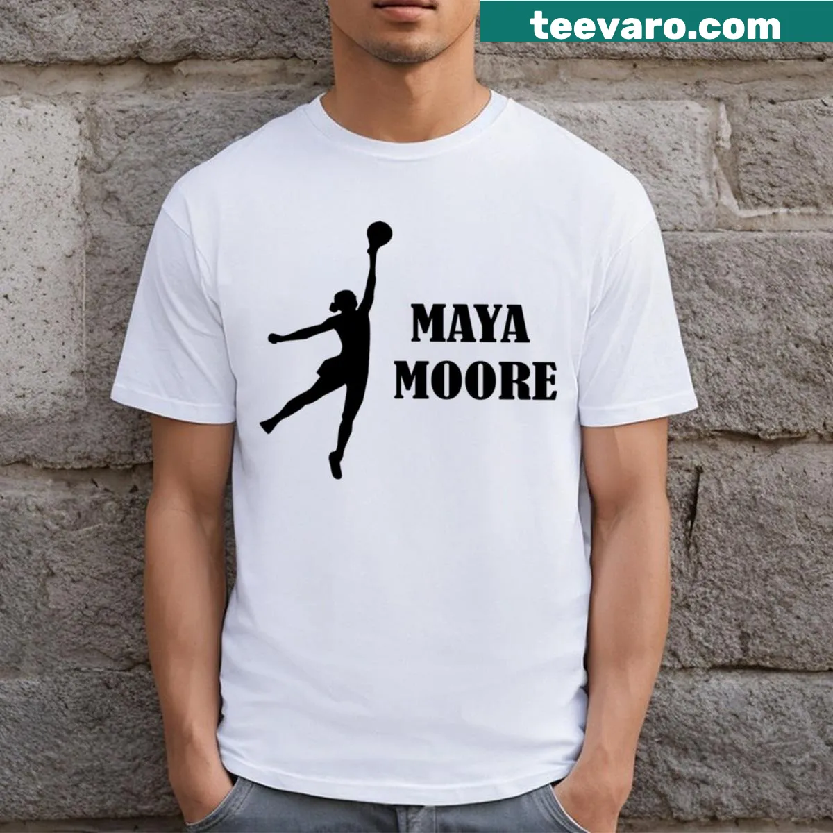 T-shirt featuring Maya Moore design for Minnesota Lynx fans. — on a men's t-shirt