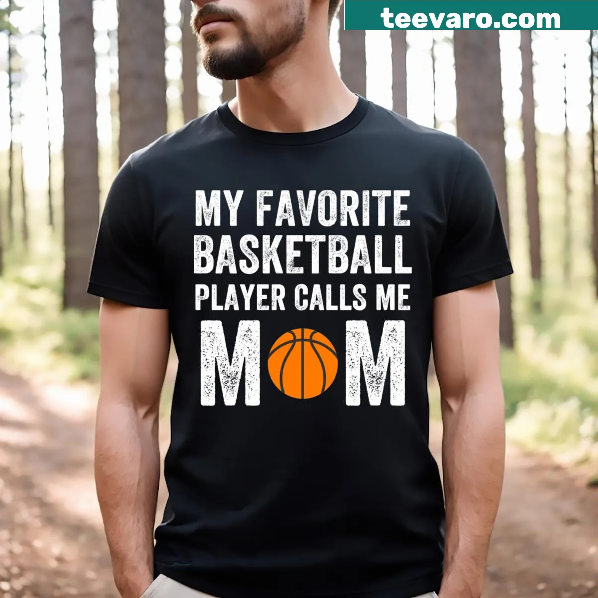 Funny mom shirt featuring a basketball-themed quote — on a men's t-shirt