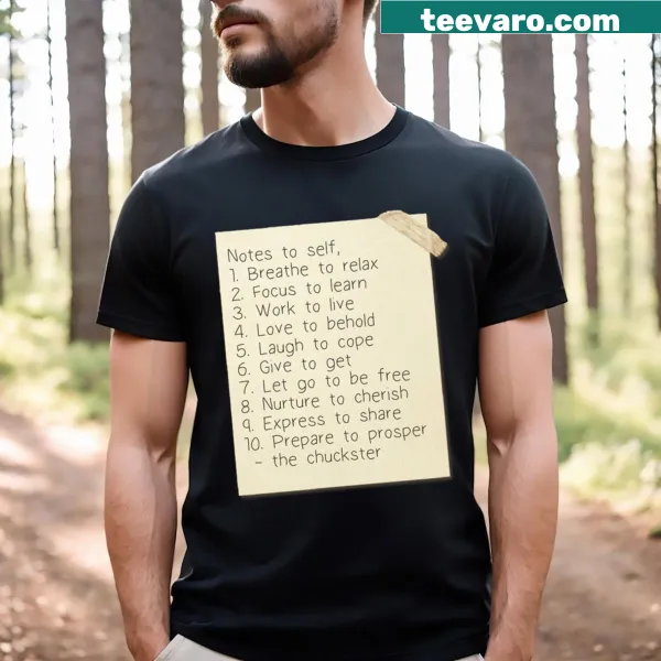 Inspirational t-shirt with notes for self-improvement
