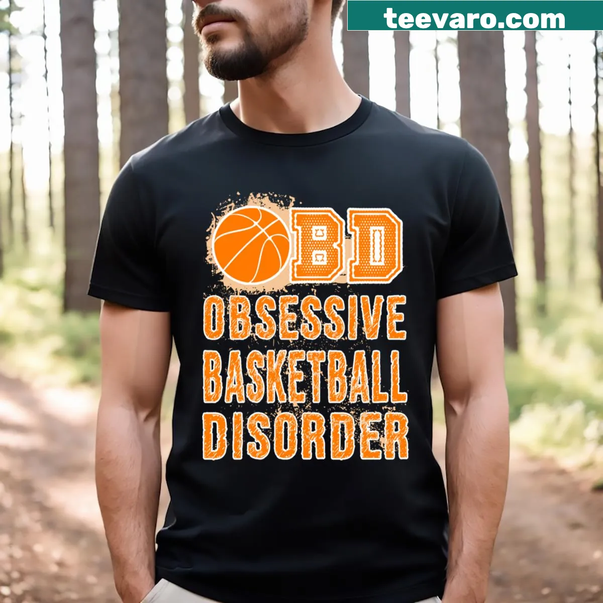 Text graphic stating 'Obsessive Basketball Disorder' — on a men's t-shirt