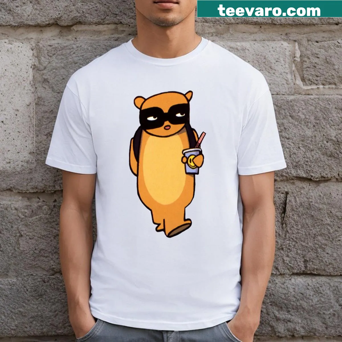 Minimalist radiator graphic on essential work t-shirt — on a men's t-shirt
