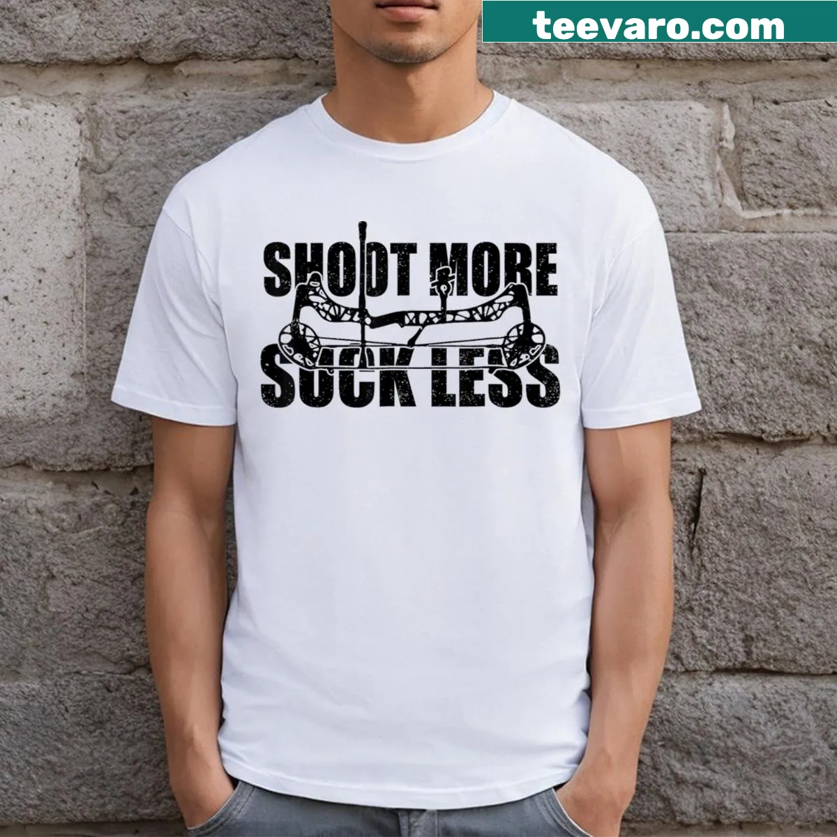 Funny hunting t-shirt with a humorous slogan for hunters — on a men's t-shirt