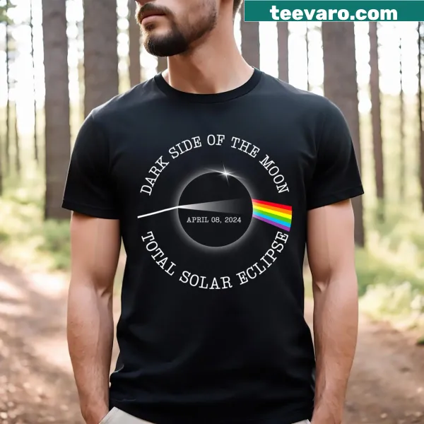 Illustrative T-shirt featuring a total solar eclipse and the moon