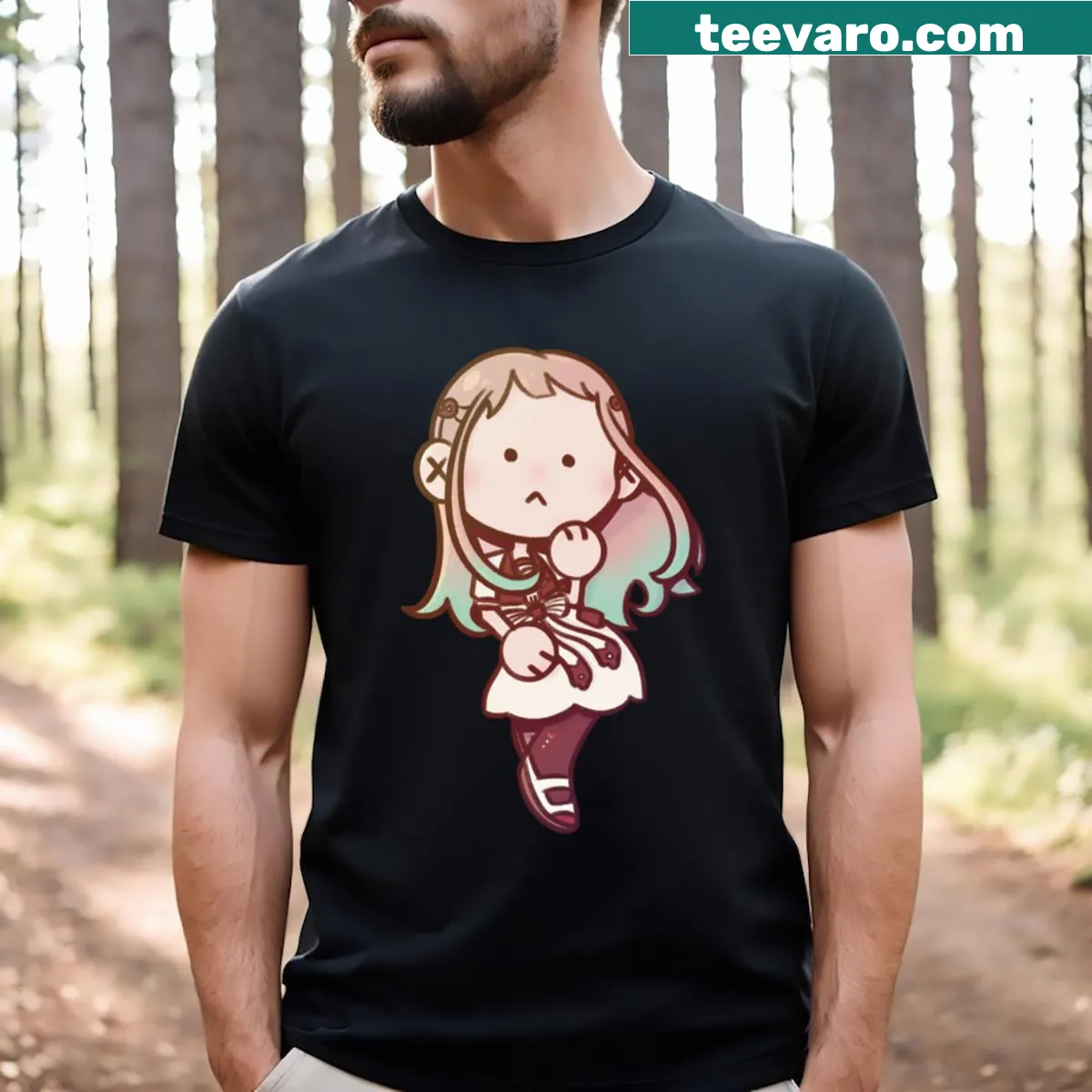 Whimsical graphic Yashiro T-shirt with fantasy theme — on a men's t-shirt