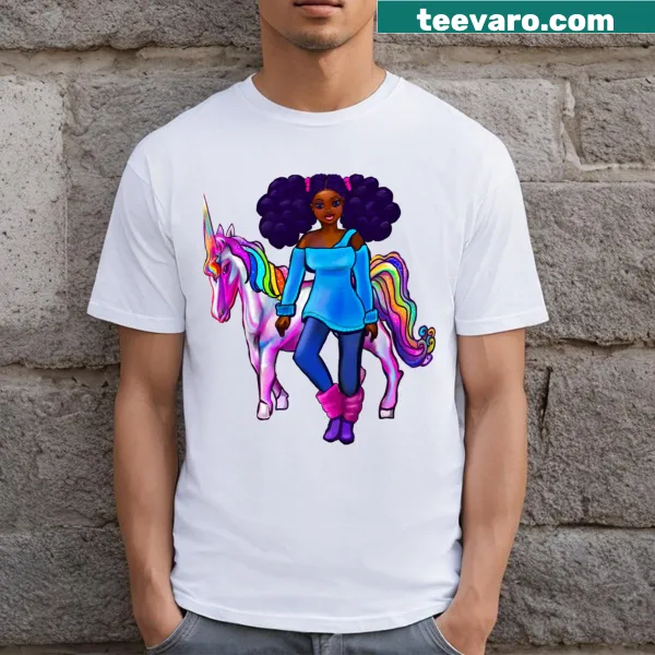 Cute t-shirt with a princess and unicorn illustration