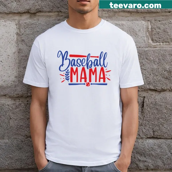 Baseball Mama T-shirt with bold typography declaring 'Baseball Mama'