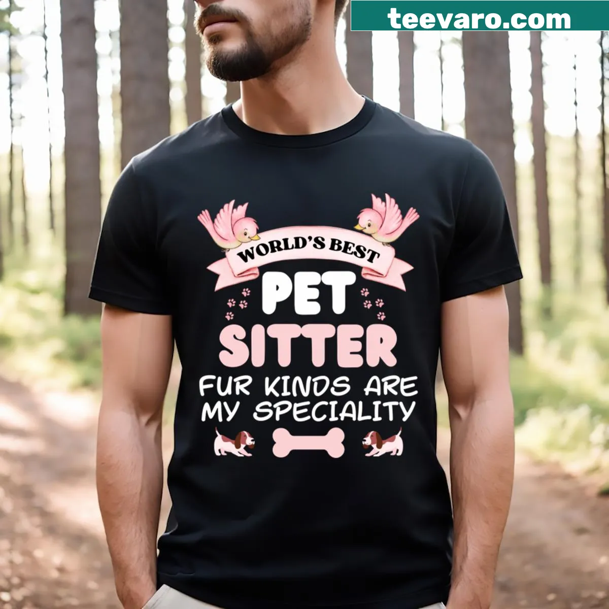 T-shirt with the phrase 'Best Pet Sitting Award' for pet owners — on a men's t-shirt