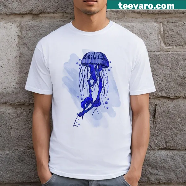 Watercolor T-shirt featuring a jellyfish design