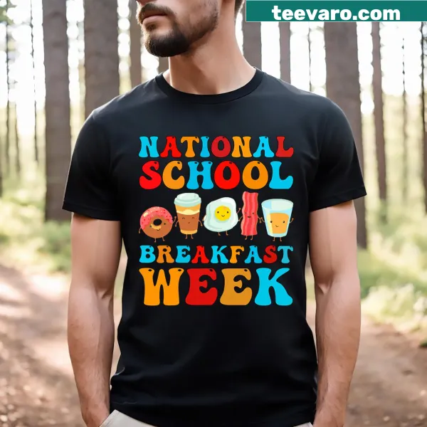 Cartoon design celebrating breakfast on a kids T-shirt